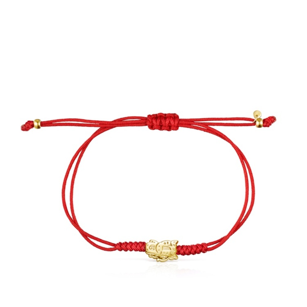 ⭐️ Limited production ⭐️ 18k Gold & red cord bracelet - Picture 3 of 4